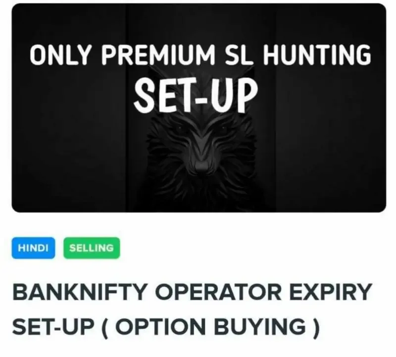 Hunting Trader BANKNIFTY OPERATOR EXPIRY SET-UP 2024 Premium course